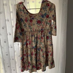 A Tan/ flowery dress